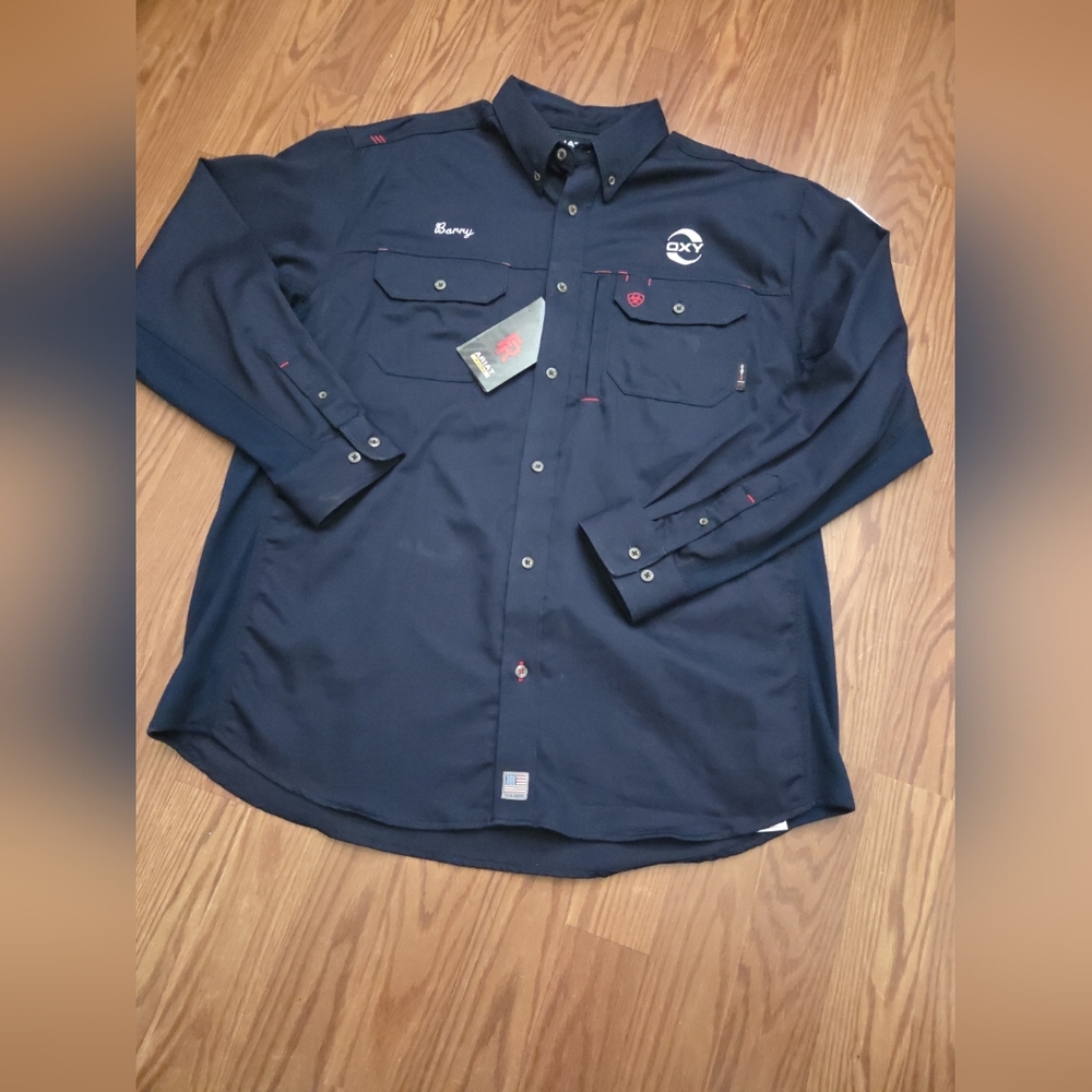 Ariat FR‎ WORK Shirt NWT Cat 2 Osha Navy